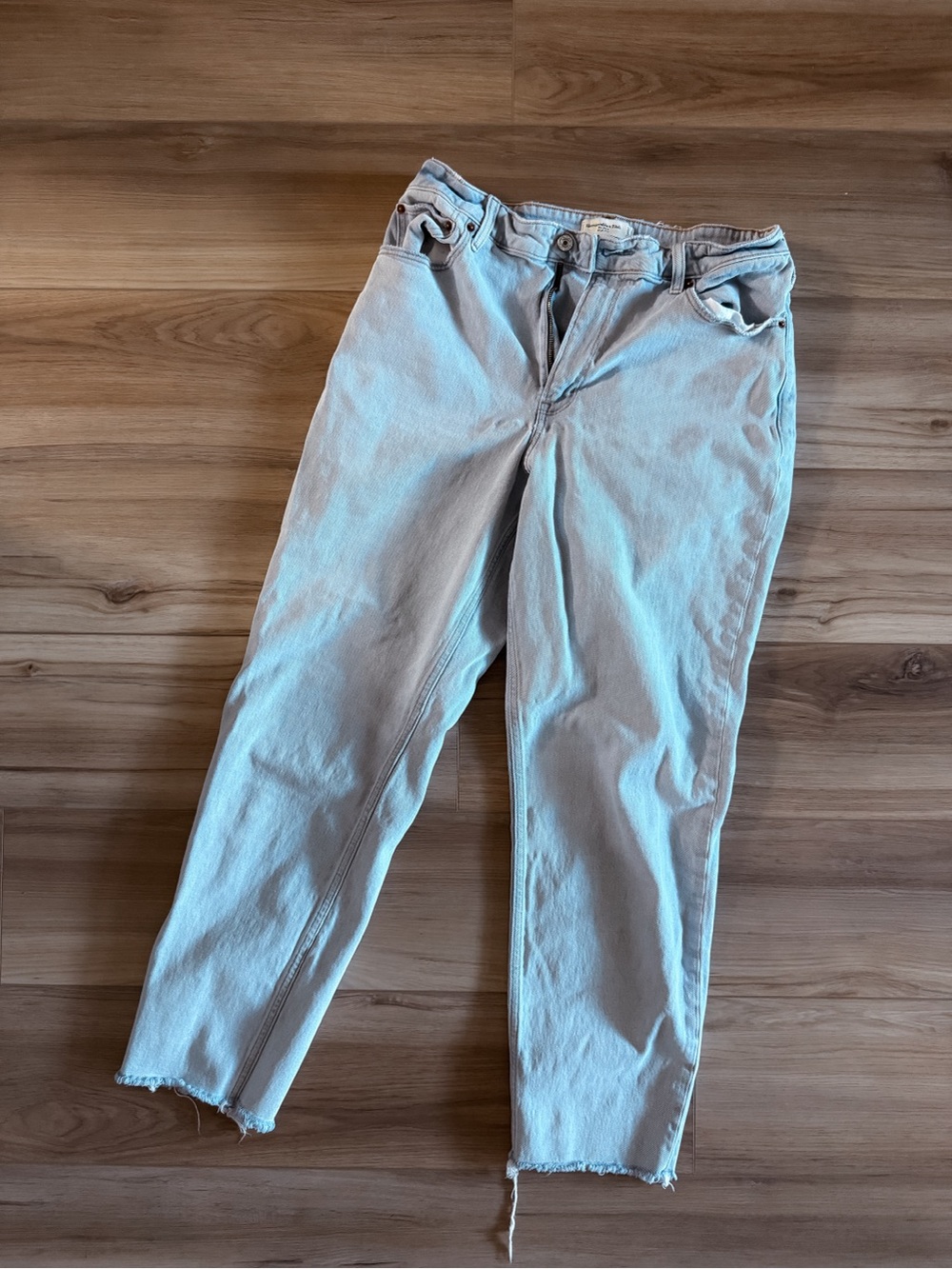 Abercrombie & Fitch Light Blue High-Rise Mom Jeans